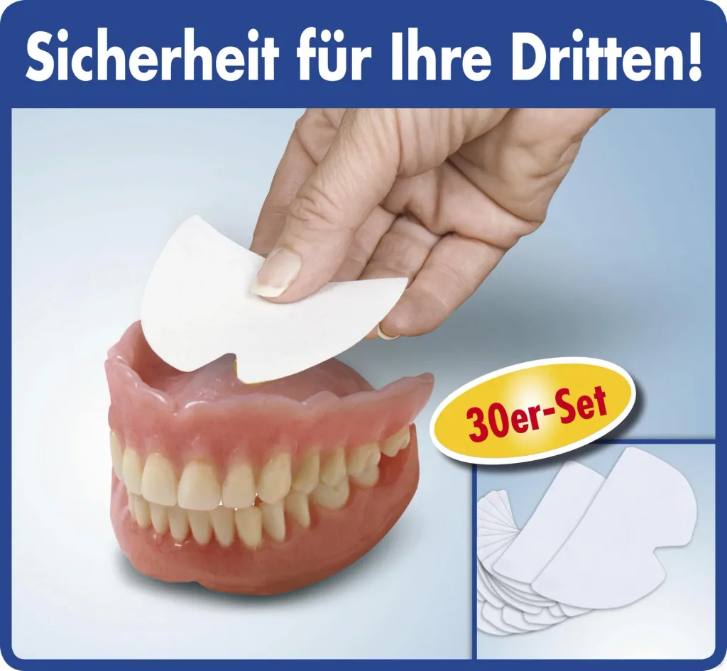 Denture adhesive pads for upper jaw, 30 pieces