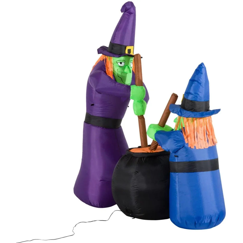 Inflatable witches height: 1.8m Halloween decoration with LED