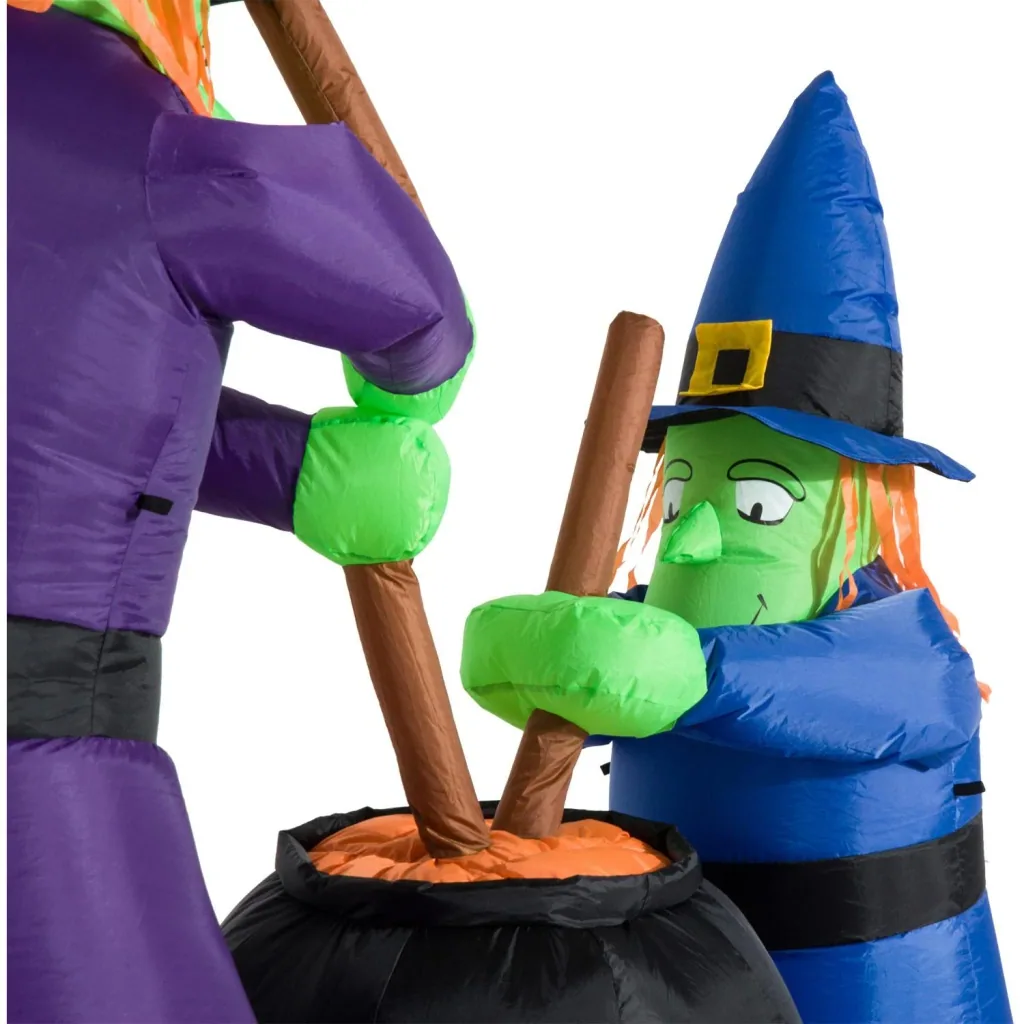 Inflatable witches height: 1.8m Halloween decoration with LED