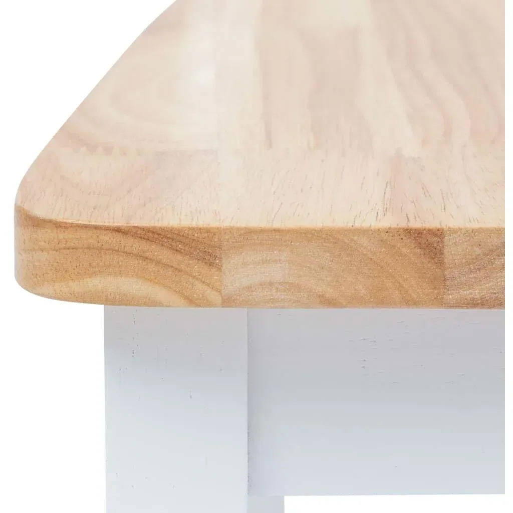 Dining chairs 2pcs solid rubberwood white and light wood color