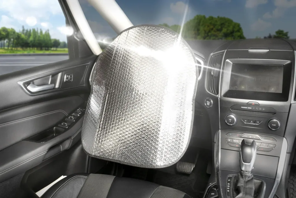Thermal steering wheel cover - approx. 50 x 44 cm - silver