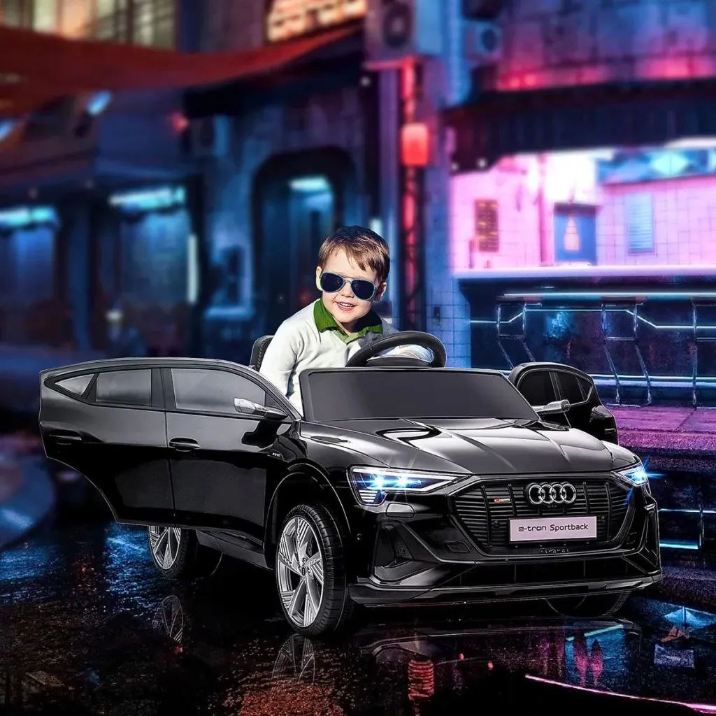 Children's car electric 3 speeds with remote control from 3 years plastic metal black 108 x 60 x 47 cm