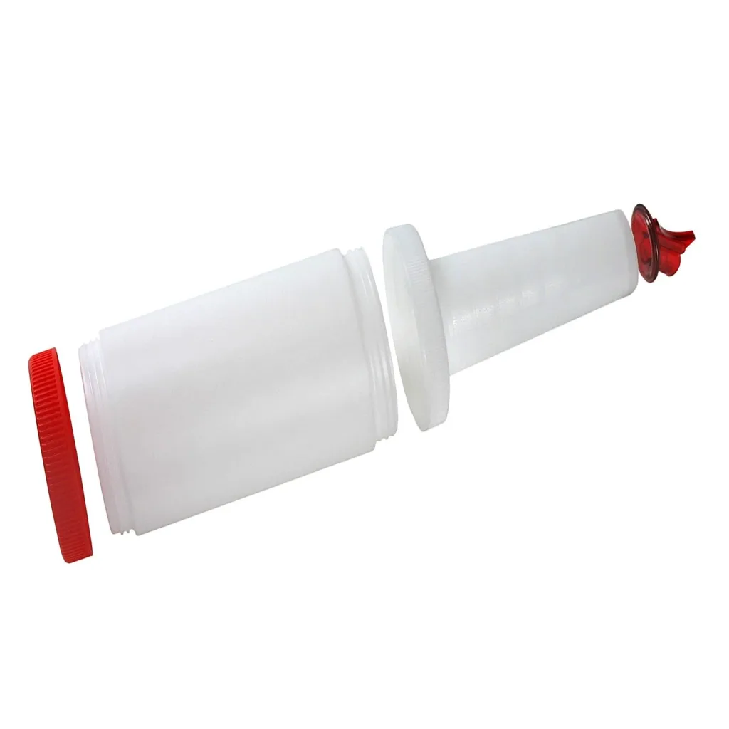Save Pour Systeem - Plastic bar flessen, fles safe & pour - 1 liter, Kleuren groen. rood. oranje. geel. bruin: oranje