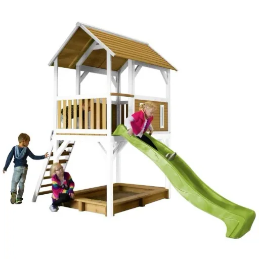 Pumba Play Tower Brown/White - Lime Green Slide