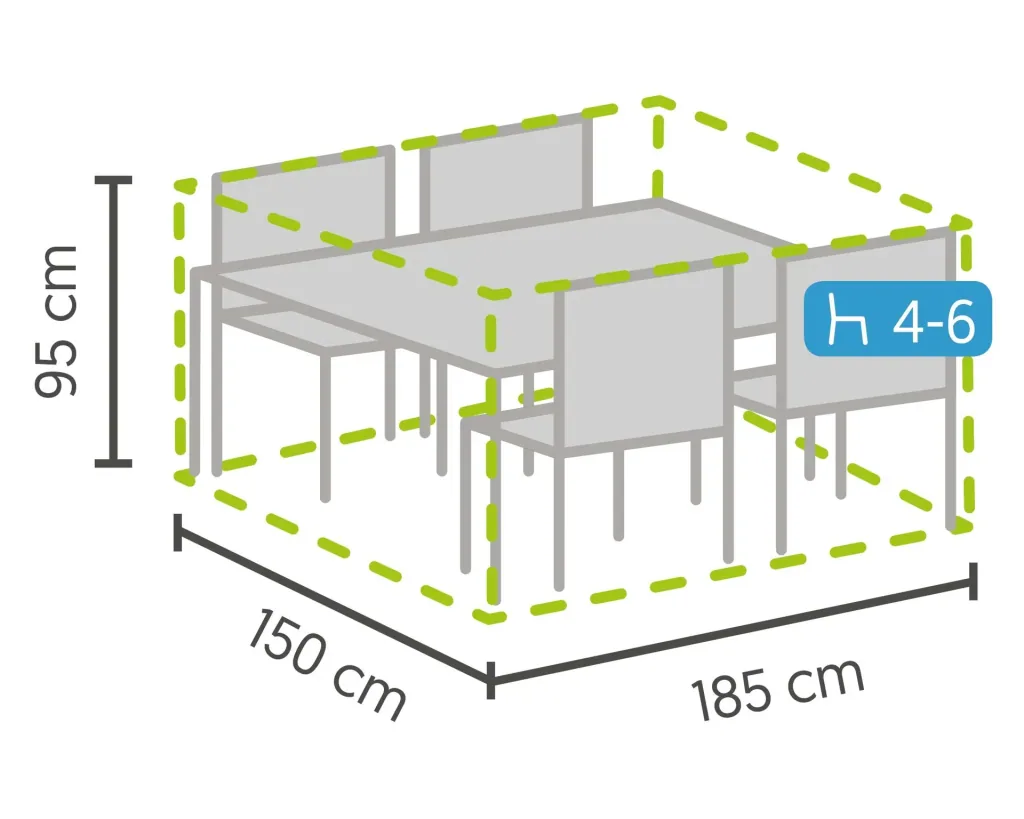 Professional protective cover for furniture groups, small, rectangular
