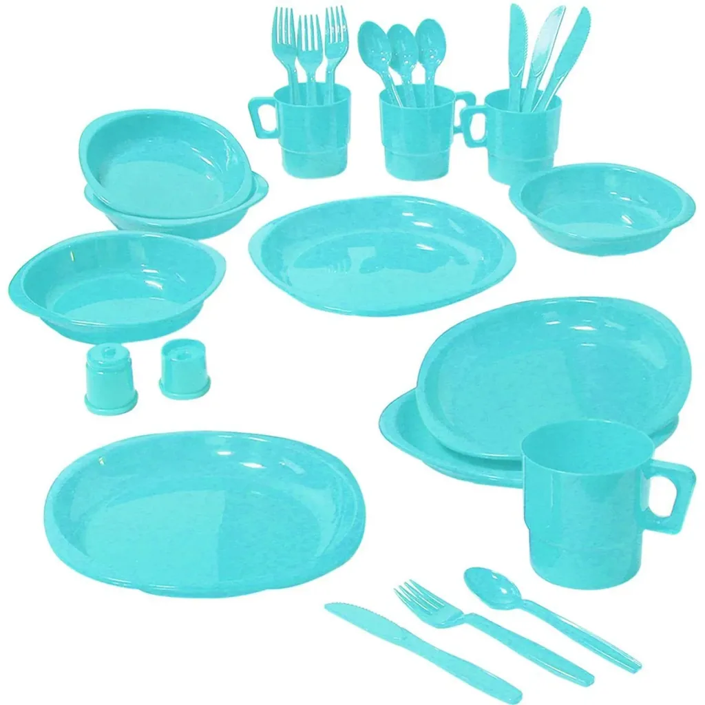 Camp Active cutlery set - 24 pieces - plastic - various colors