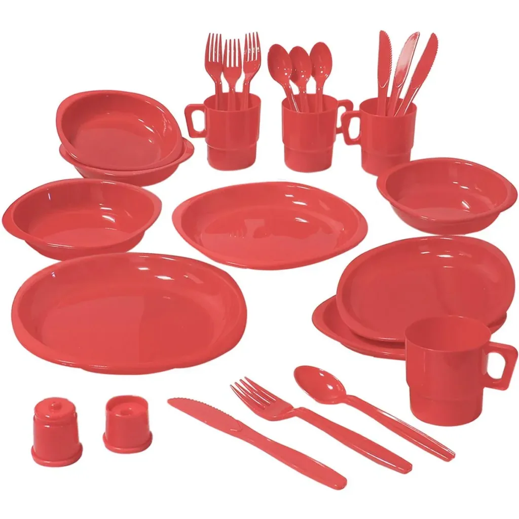 Camp Active cutlery set - 24 pieces - plastic - various colors