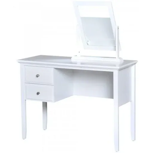 Dressing table with mirror 2 drawers white