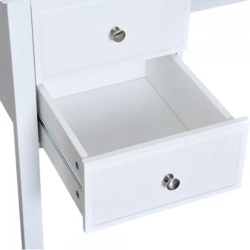 Dressing table with mirror 2 drawers white