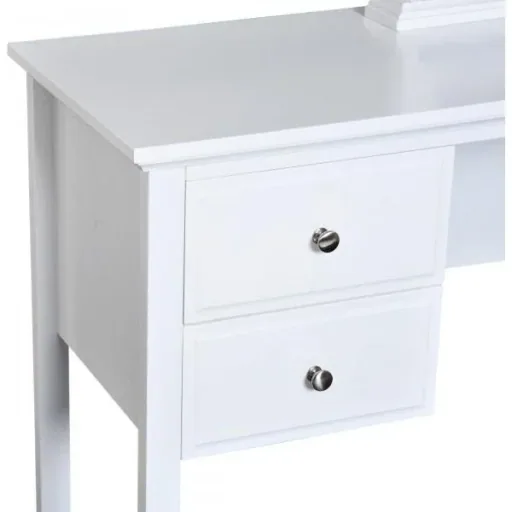 Dressing table with mirror 2 drawers white