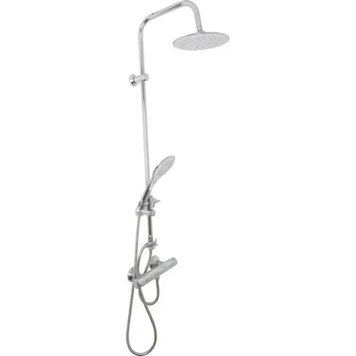 XL shower set with rain shower and hand shower - round - 3 functions