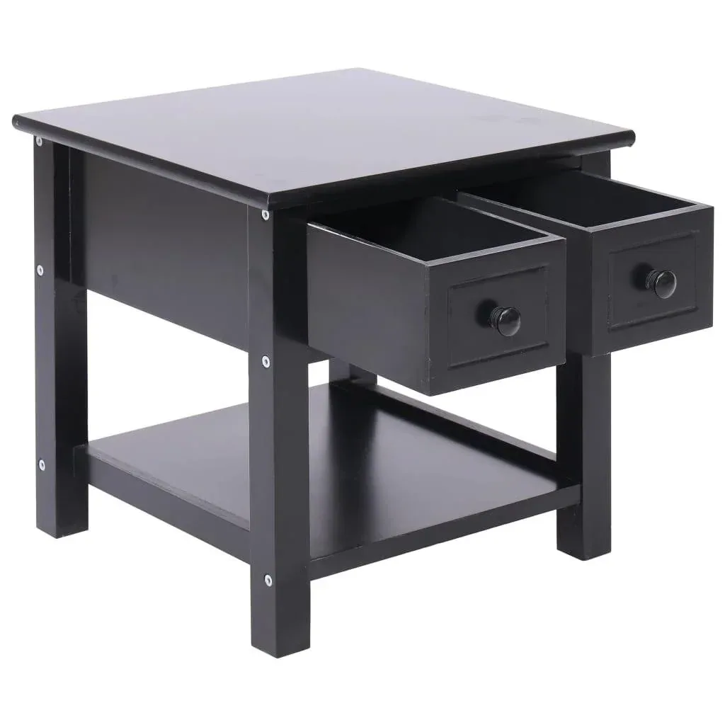 Side table 40x40x40 cm Paulownia wood black