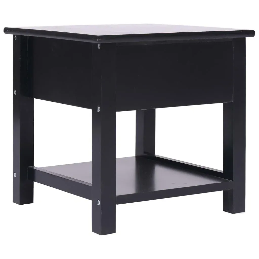 Side table 40x40x40 cm Paulownia wood black