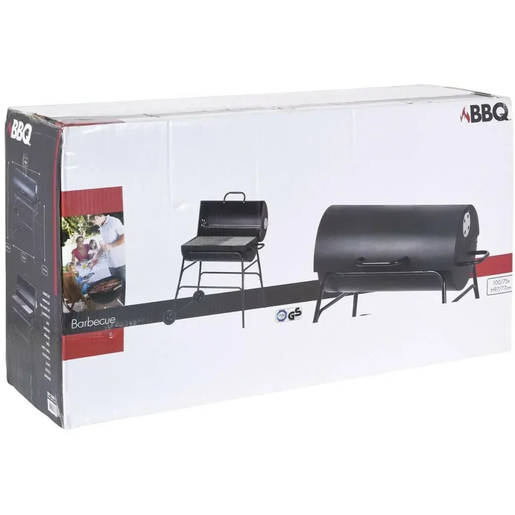 BBQ XL charcoal grill - cylindrical shape - grill area (LxW) 71 x 35 cm - black