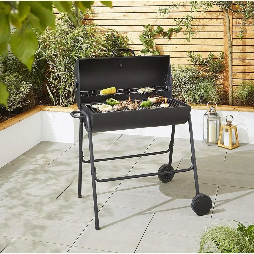 BBQ XL charcoal grill - cylindrical shape - grill area (LxW) 71 x 35 cm - black