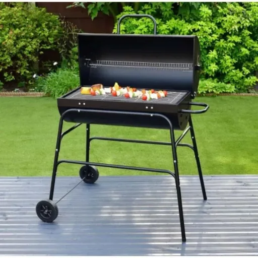 BBQ XL charcoal grill - cylindrical shape - grill area (LxW) 71 x 35 cm - black