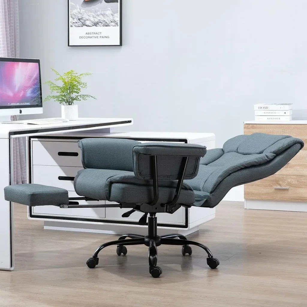 Office chair with footrest grey