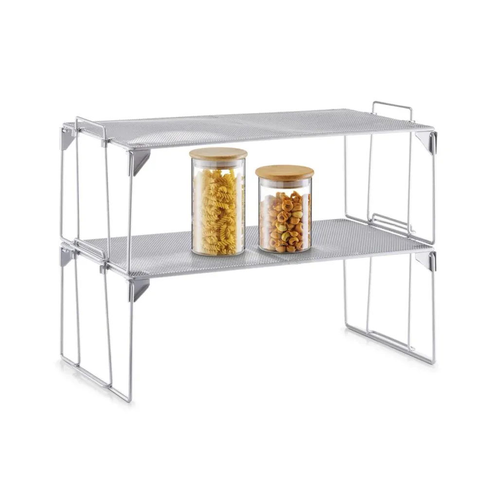 Universal shelf, stackable, mesh