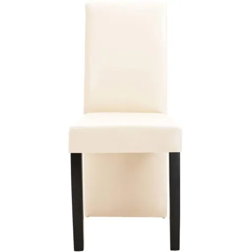 2-piece dining room chairs, cream faux leather