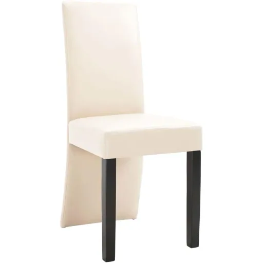 2-piece dining room chairs, cream faux leather