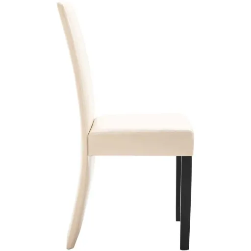 2-piece dining room chairs, cream faux leather