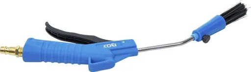 Compressed air blow gun with brush