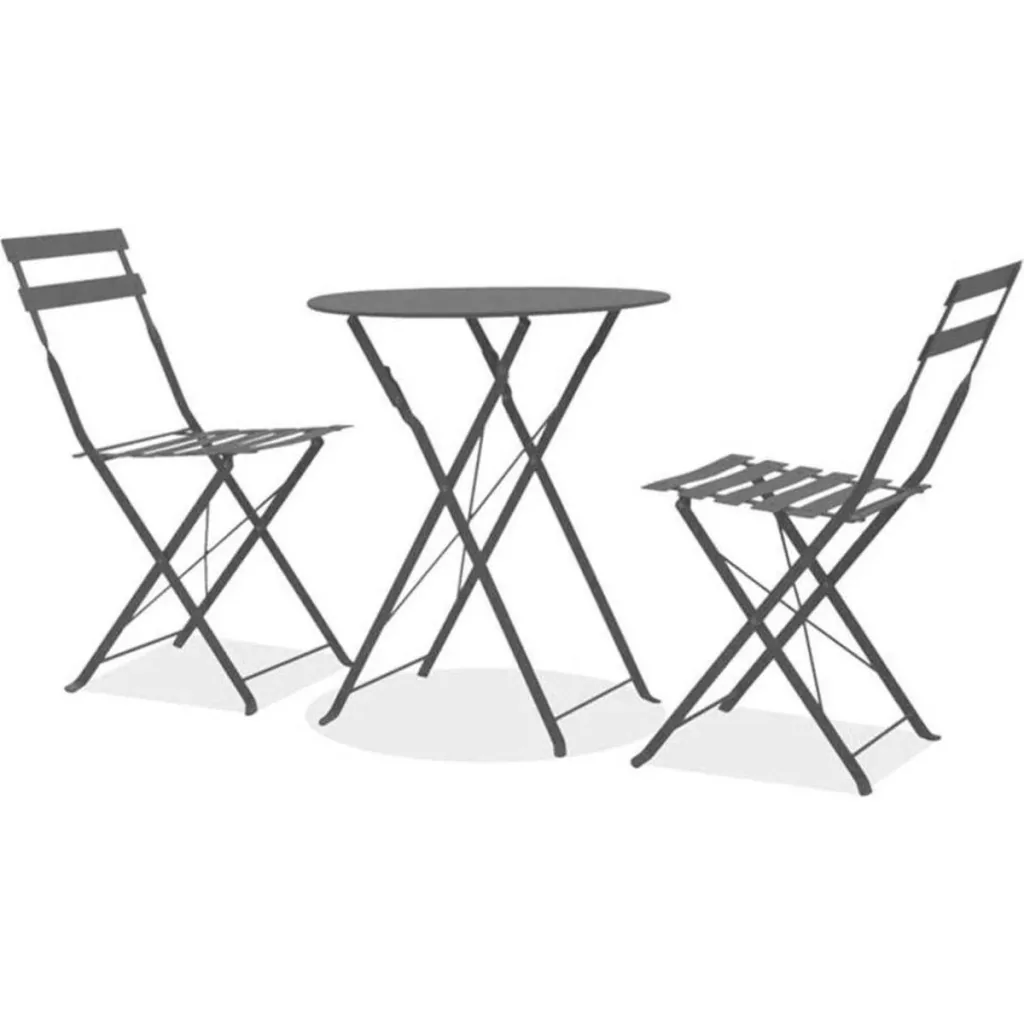 Pro Garden 3-piece bistro set - anthracite - steel