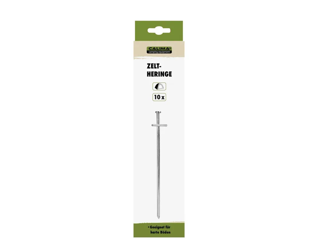 Tent pegs made of galvanized steel with nail head and cross nail 23 cm, 6 mm, 10 pieces