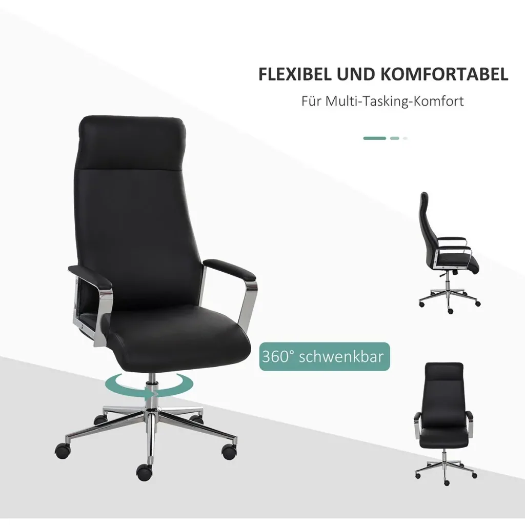 Office chair ergonomically shaped black