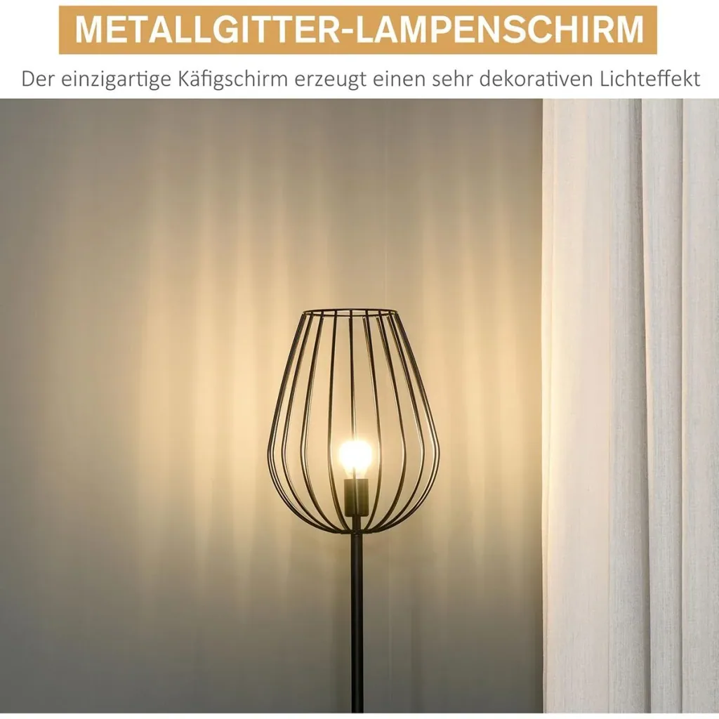 Floor lamp in retro industrial style black