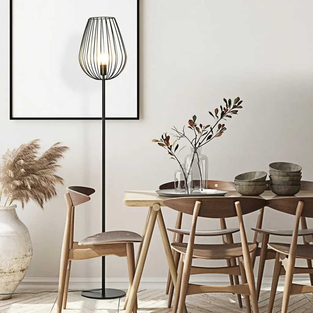 Floor lamp in retro industrial style black