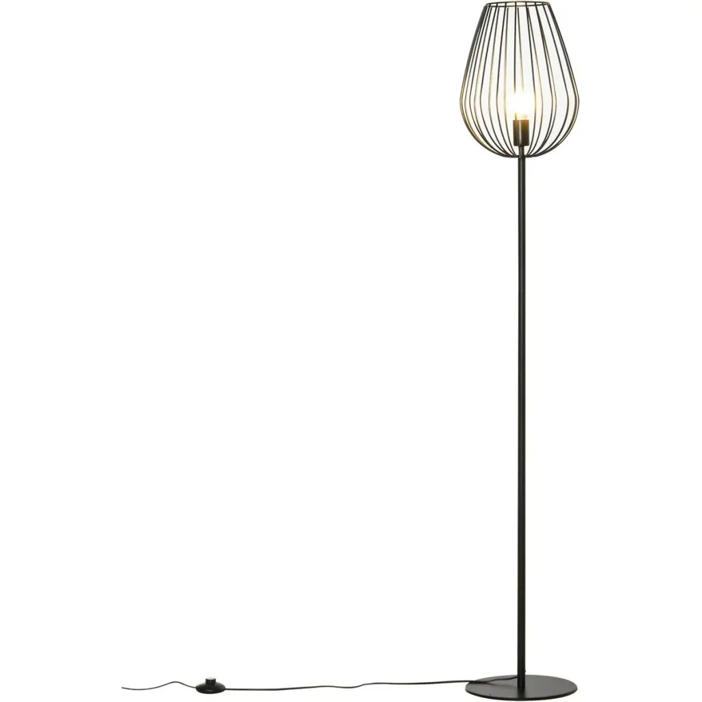 Floor lamp in retro industrial style black