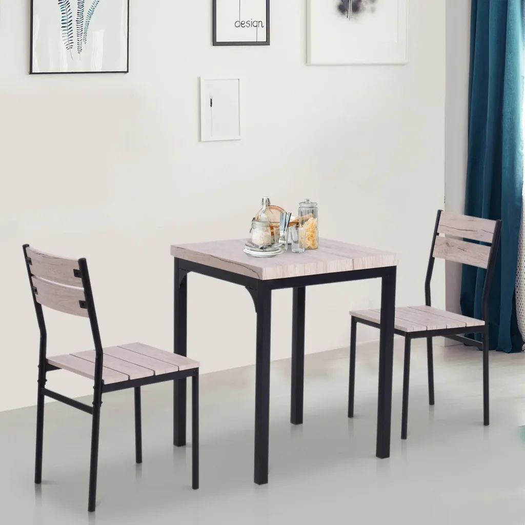 3-piece dining set seating group dining table set wooden table with 1 table + 2 chairs