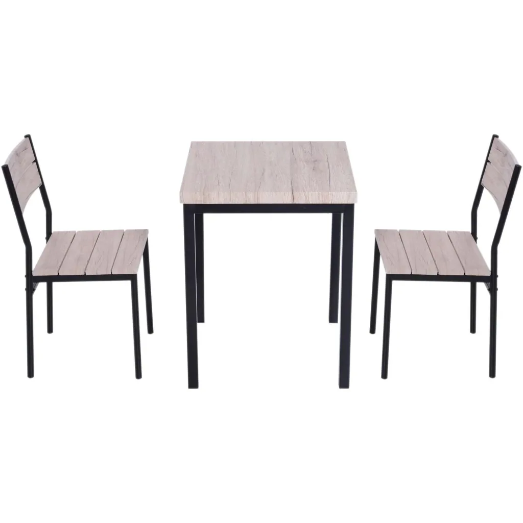 3-piece dining set seating group dining table set wooden table with 1 table + 2 chairs