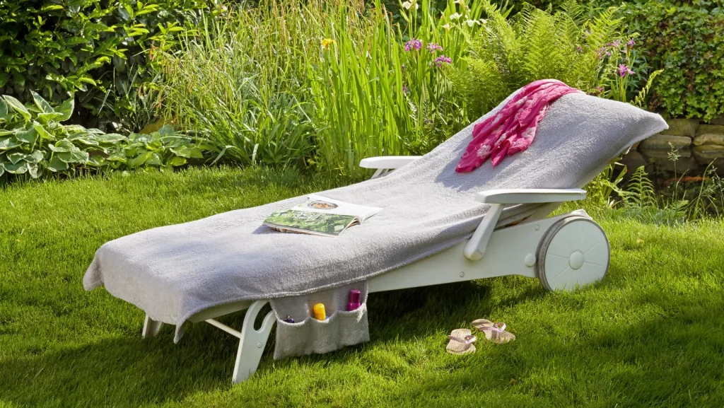 Deck chair towel, size 200x80cm, color light gray
