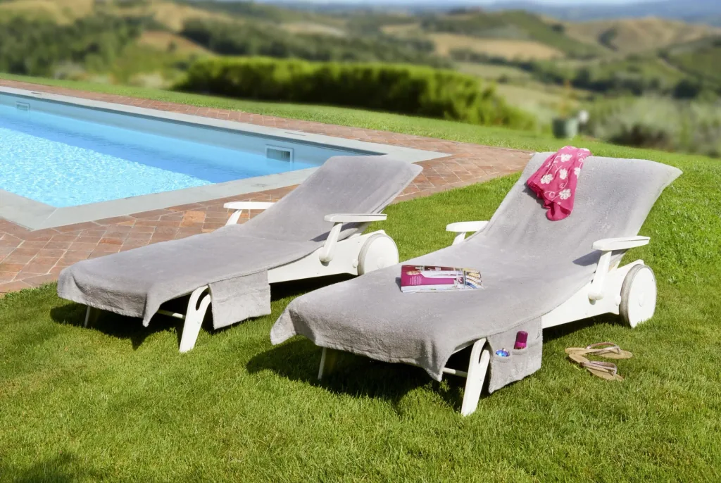 Deck chair towel, size 200x80cm, color light gray