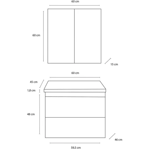 Bathroom furniture Style 60cm - black oak