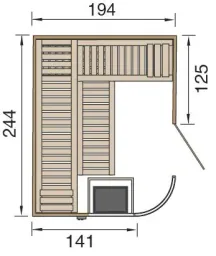 Design-Sauna SARA 2 OS-Ofen