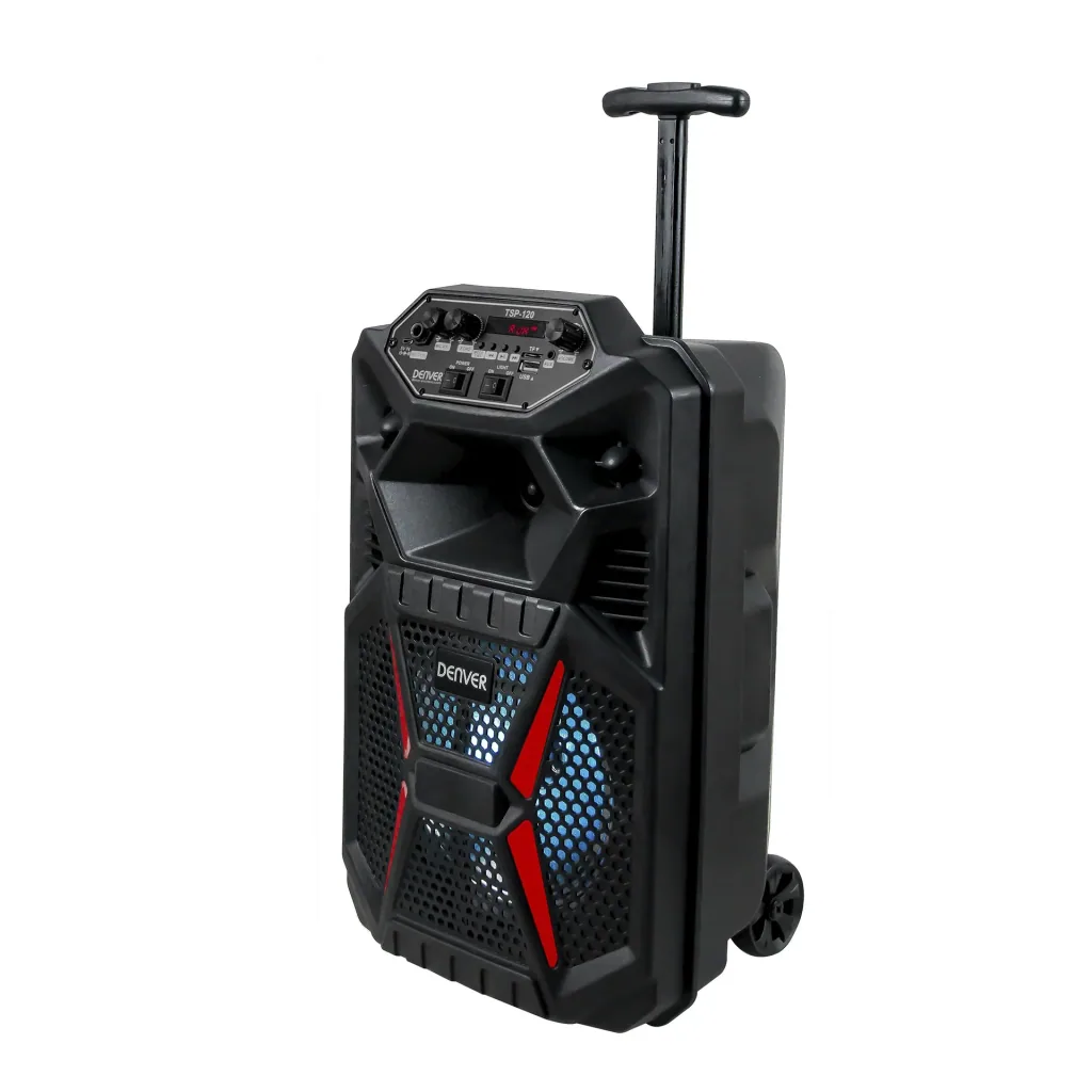 Portable speaker with LED light, karaoke microphone and Bluetooth