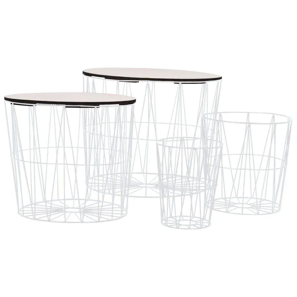 Coffee tables 4 pieces white