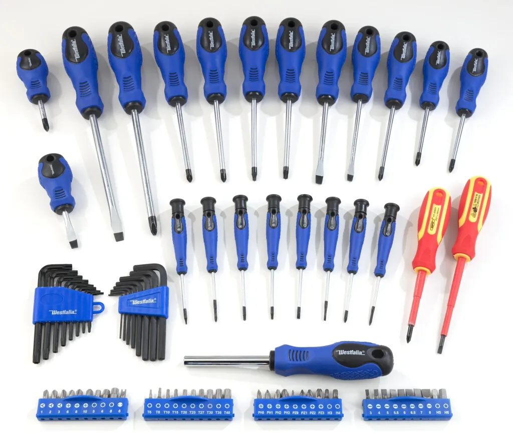 Screwdriver and bit set with holder 81-piece