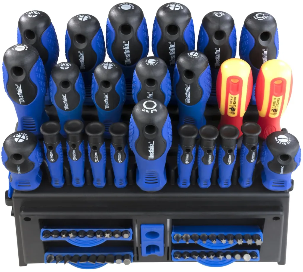 Screwdriver and bit set with holder 81-piece