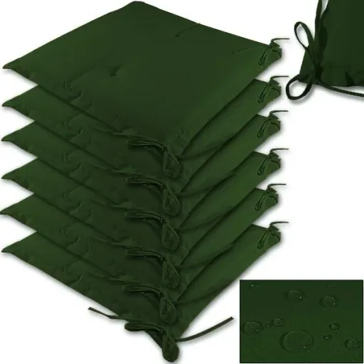 Seat cushions - 6 pieces - green - 43x39x5cm