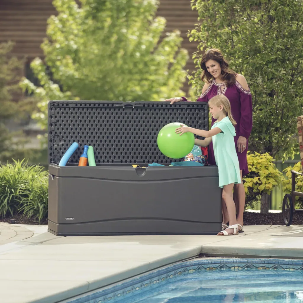 Kussenbox 495 L grijs 152.5×61×67 cm – weerbestendige opbergbox van HDPE