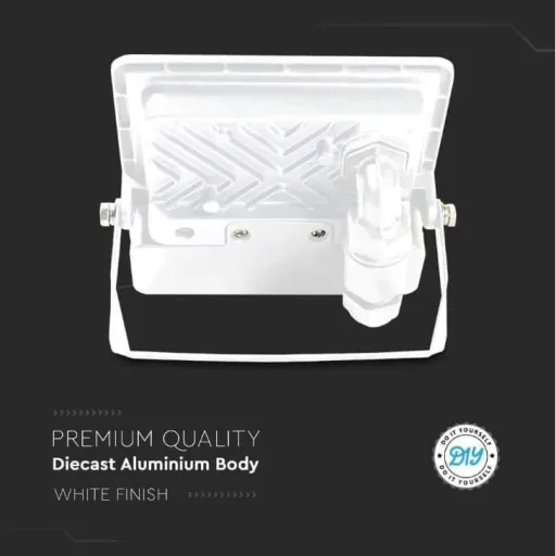VT-128S LED Floodlight with Sensor - 20 W - 1510 Lm - 4000K - White
