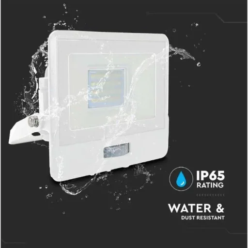 VT-128S LED Floodlight with Sensor - 20 W - 1510 Lm - 4000K - White
