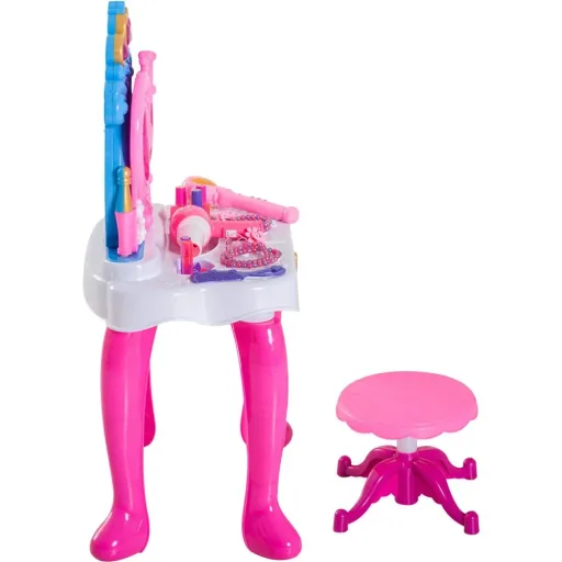 Children's dressing table with piano pink