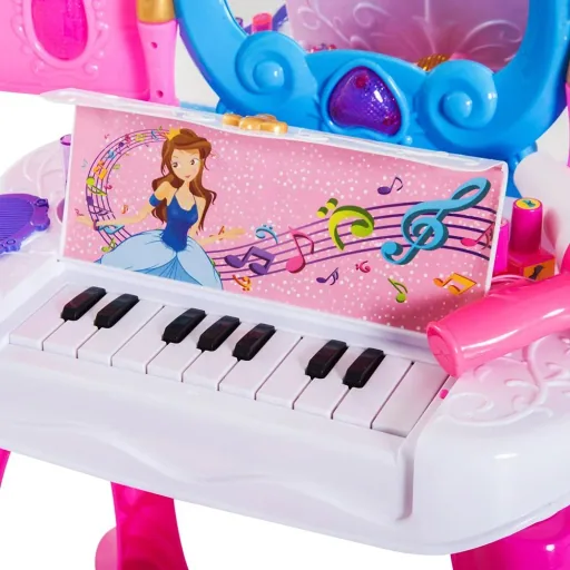 Children's dressing table with piano pink