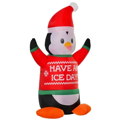 Inflatable penguin figure 1.88 m Christmas decoration with lights