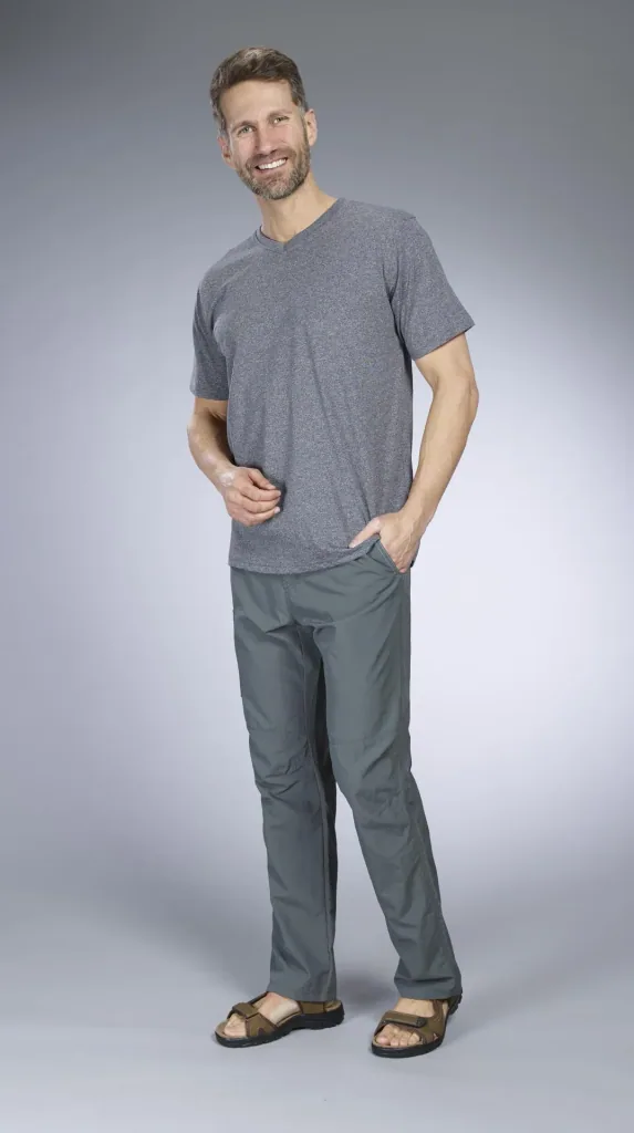 V-neck shirt, anthracite/melange, size M